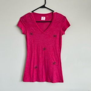 Pink heathered e.vil t-shirt